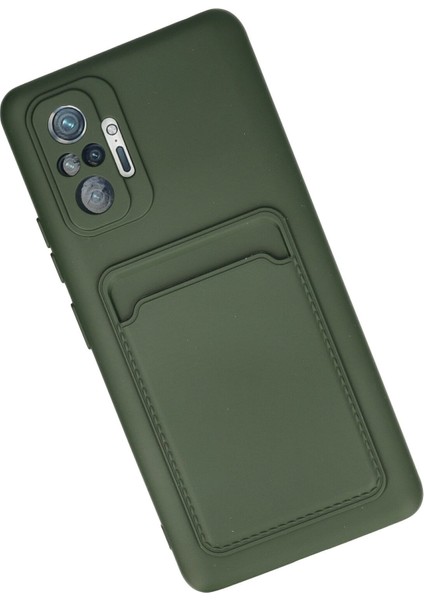 Xiaomi Redmi Note 10 Pro Kılıf Kartvizitli Silikon Kelvin - Koyu Yeşil modelleri
