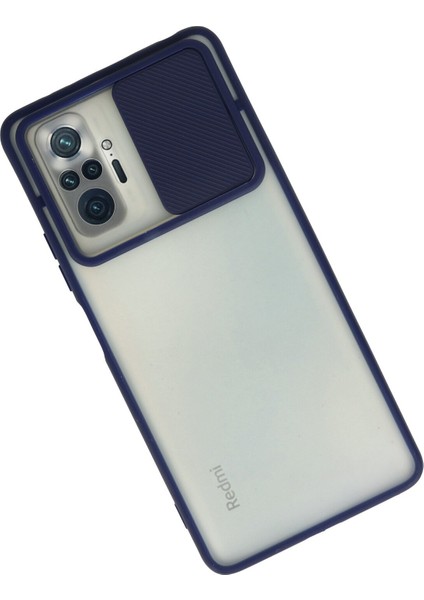 Xiaomi Redmi Note 10 Pro Kılıf Kamera Korumalı Lens Sürgülü Sert Silikon - Lacivert fiyatları