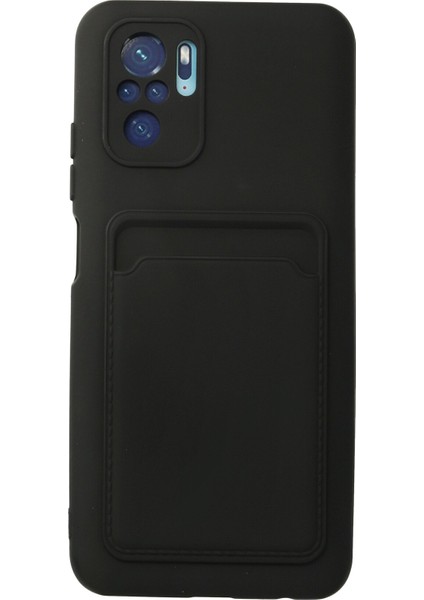 Xiaomi Redmi Note 10 Kılıf Kartvizitli Silikon Kelvin - Siyah