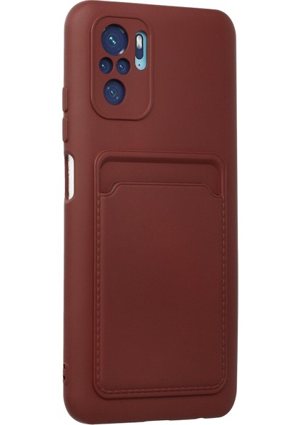 Xiaomi Redmi Note 10 Kılıf Kartvizitli Silikon Kelvin - Bordo fiyatları