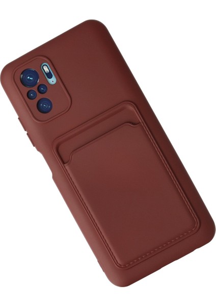 Xiaomi Redmi Note 10 Kılıf Kartvizitli Silikon Kelvin - Bordo modelleri