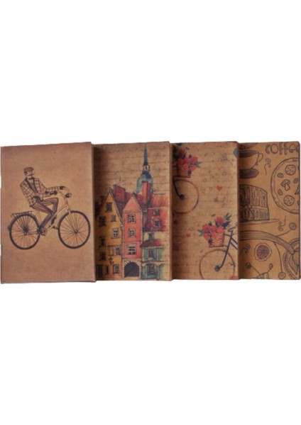 Küçük Boy Kraft Yaprak Defter 4'lü