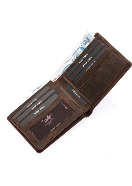 Byhakan WP-1616 Unisex Hakiki Eskitme Deri Cüzdan/kartlık modelleri