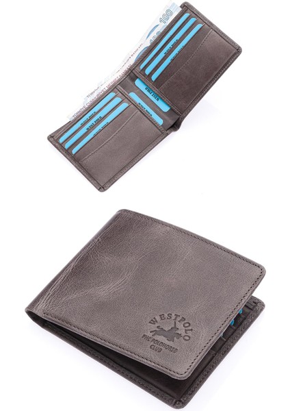 Byhakan WP-1617 Unisex Hakiki Eskitme Deri Cüzdan/kartlık