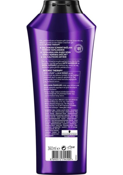 Intense Therapy Yeniden Yapılandırıcı Şampuan 360 ml 2'li