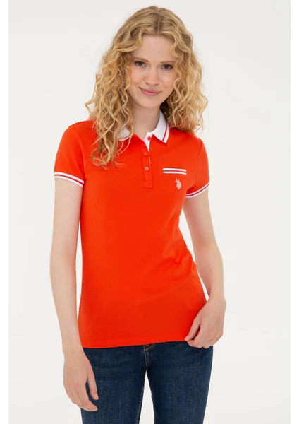 U.S. Polo Assn. Kadın Koyu Nar Çiçeği T-Shirt 50238075-VR201