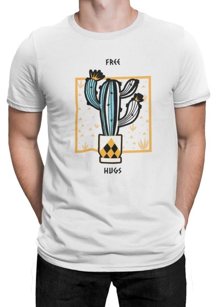 Free Hugs Beyaz Erkek Tshirt