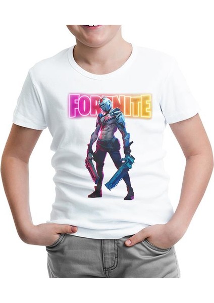 Fortnite - Rust Lord Beyaz Çocuk Tshirt