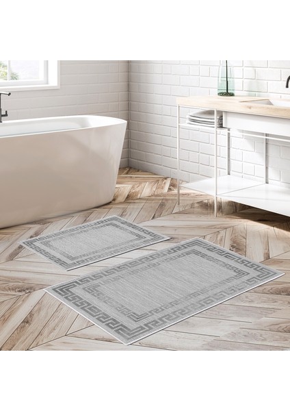 Alanur Trend Kaymaz Taban Dijital Banyo Takımı KT418 Gri