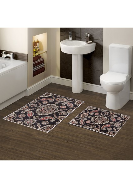 Alanur Trend Kaymaz Taban Dijital Banyo Takımı KT445 Siyah