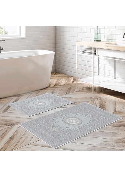 Alanur Home Alanur Trend Kaymaz Taban Dijital Banyo Takımı KT468 Gri