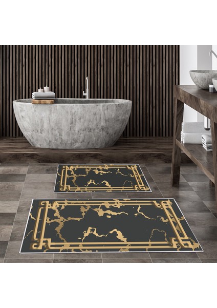 Alanur Trend Kaymaz Taban Dijital Banyo Takımı KT478 Siyah