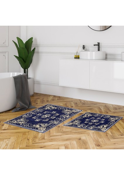 Alanur Trend Kaymaz Taban Dijital Banyo Takımı KT481 Lacivert