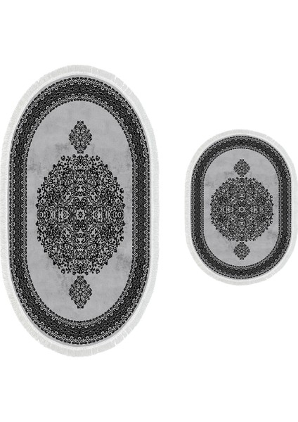 Alanur Trend Kaymaz Taban Oval Saçaklı Dijital Banyo Takımı Gri fiyatları