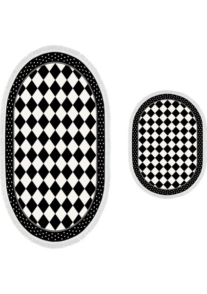 Alanur Trend Kaymaz Taban Oval Saçaklı Dijital Banyo Takımı Siyah fiyatları