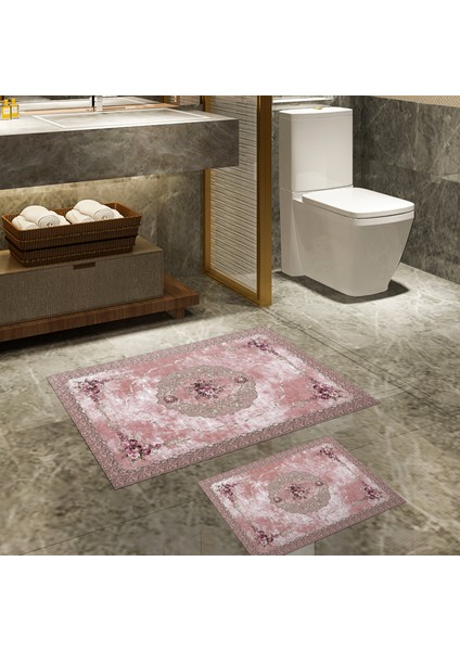 Alanur Trend Kaymaz Taban Dijital Banyo Takımı Pudra