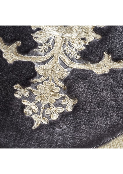 Sırma Welsoft Dantelli Saçaklı Oval Klozet Takımı 2 Pcs Antrasit fırsatları