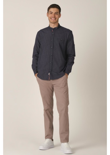 Katlanabilir Kol Regular Fit Gömlek (E21-3250)