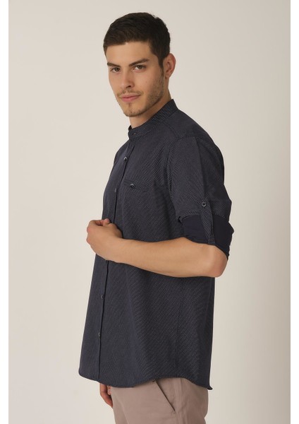 Katlanabilir Kol Regular Fit Gömlek (E21-3250)