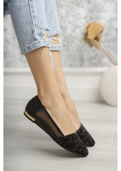 Taşlı Siyah Babet modelleri