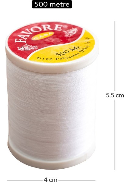 500 Metre Polyester Dikiş İpliği Beyaz fırsatları
