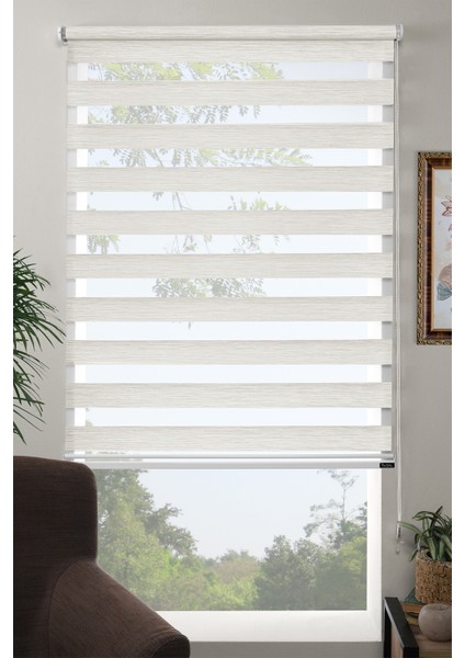 Bambu Zebra Perde Krem 100X200