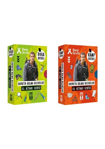 Bear Grylls Hayatta Kalma Becerileri El Kitabı Serisi 12'li Set Doğa Rotası - Kamp Rotası