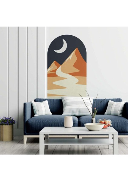 Bohem Dolunay ve Dağlar Duvar Sticker fiyatları