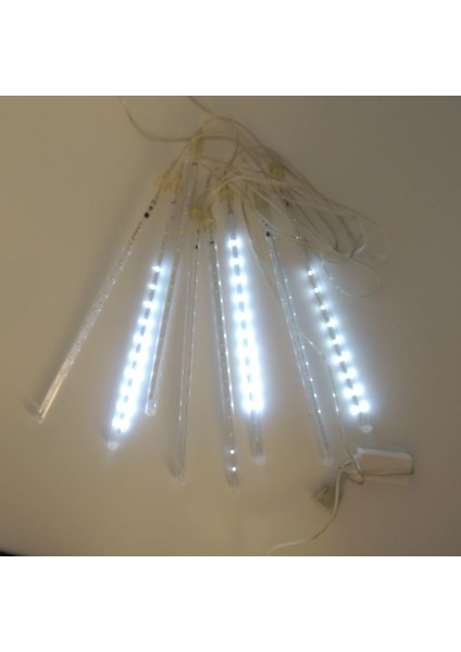 Meteor Kayan LED Beyaz Işık 8 Tüp Yılbaşı Ağaç Aydınlatma modelleri