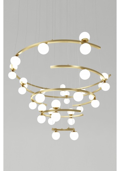 AV-62063-01 Eskitme Kaplama Modern Avize E14 Metal Cam 160cm