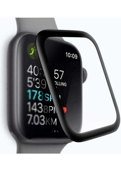 Apple Watch Uyumlu 40mm Full Yapışkanlı Cam Ekran Koruyucu Şeffaf