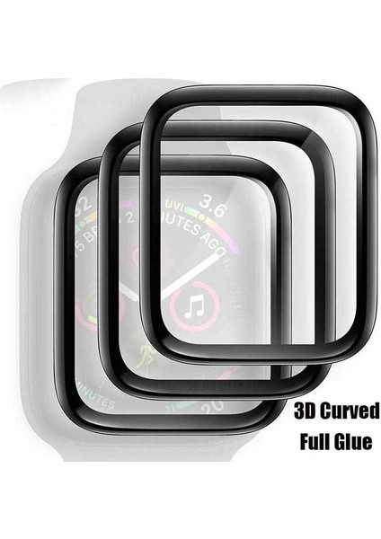 Apple Watch Uyumlu 40mm Full Yapışkanlı Cam Ekran Koruyucu Şeffaf modelleri