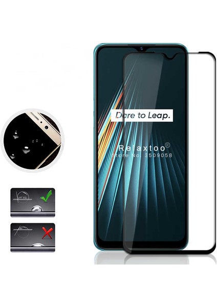 Realme 6İ Kenarları Kırılmaya Dayanıklı Cam Ekran Koruyucu Şeffaf