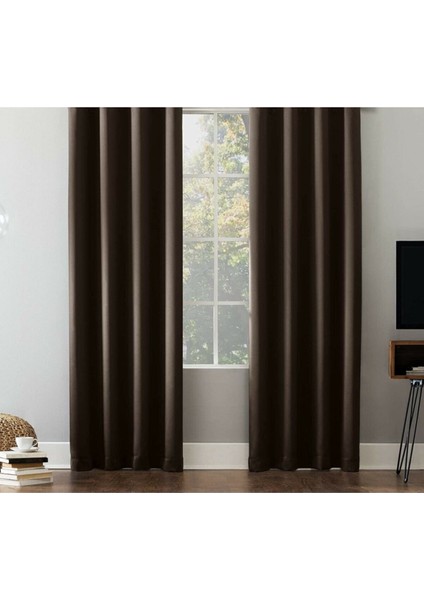 Kahve %100 Karartma Blackout Perde Yeni Sezon Katalog Lisanslı Ürün Iso Belgeli Güneşlik Pilesiz Düz fırsatları