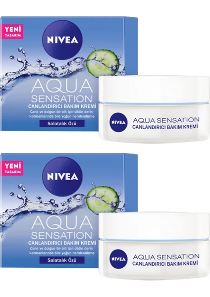 Aqua Sensation Canlandırıcı Bakım Kremi Salatalık Özü 50 ml 2'li