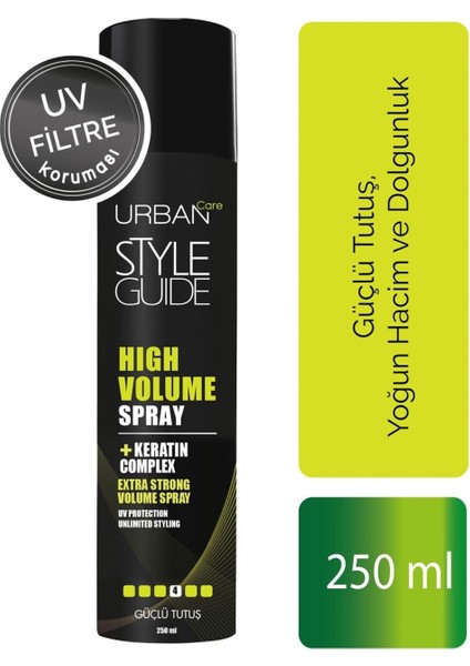 Urban Care Style Guide High Volume Spray - Extra Strong Volume Spray Güçlü Tutuş 4 Numara 250 ml