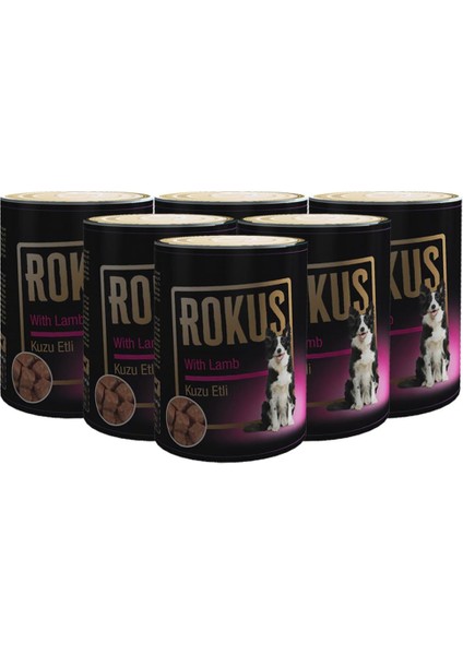 melekstore Rokus Kuzu Etli 410 gr Köpek Konserve Maması 6 Lı Ekomomik Paket