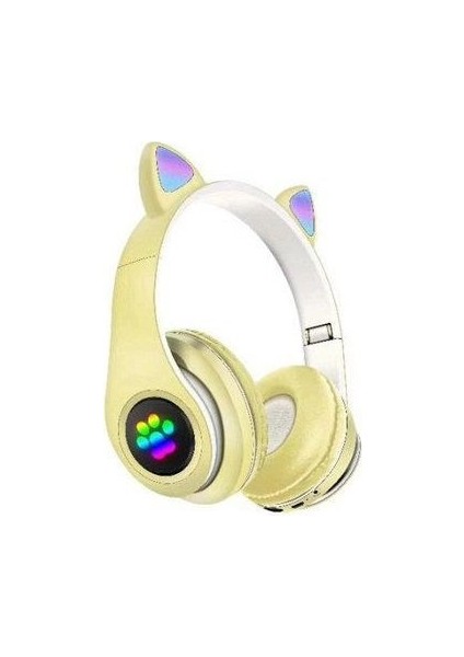 Blue Inter P33M Rgb Işıklı Kedi Kulak Kulaküstü Bluetooth Kulaklık