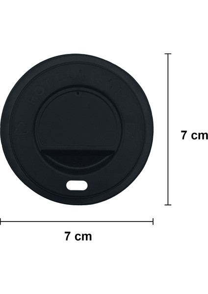 Cup 7 Oz Siyah Kapaklı Karton Bardak 180 ml - 100'lü