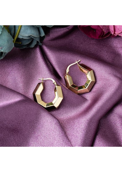 Retro Bomb Altıgen Large Altın Küpe fırsatları