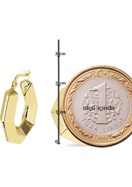 Retro Bomb Altıgen Large Altın Küpe indirimleri