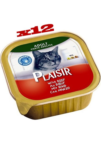 Pate 100GR Sığır Etli Adult Plaisir Yaş Kedi Kedi Maması