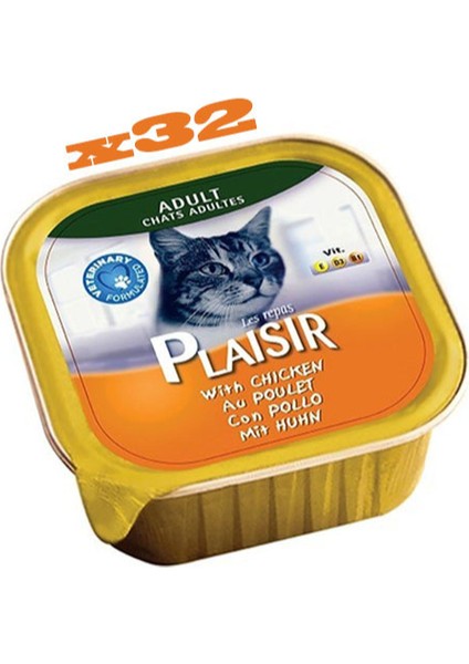 Pate 100GR Tavuk Etli Adult Plaisir Yaş Kedi Kedi Maması