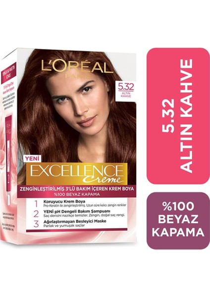 L'oreal Paris Excellence Creme Saç Boyası 5.32 Altın Kahve
