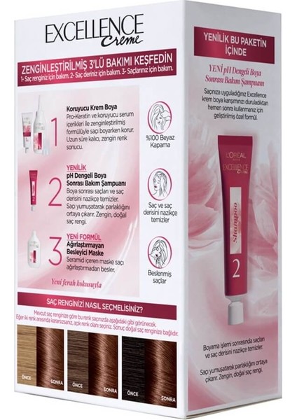 L'oreal Paris Excellence Creme Saç Boyası 5.32 Altın Kahve fırsatları