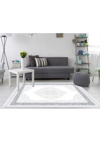 Ipek Dijital Saçaklı Yıkanabilir Kaymaz Taban Halı 2005 Desen 1