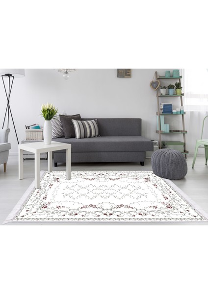 Inci Dijital Saçaklı Yıkanabilir Kaymaz Taban Halı 1909 Desen 1