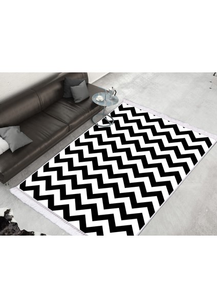 Inci Dijital Saçaklı Yıkanabilir Kaymaz Taban Halı 1886 Desen 1