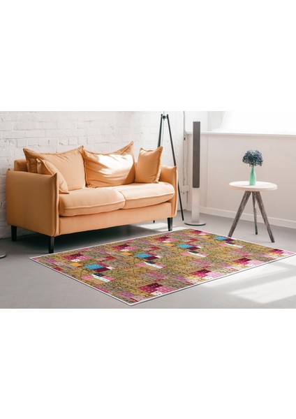 Inci Saçaksız Yıkanabilir Kaymaz Taban Halı 2155