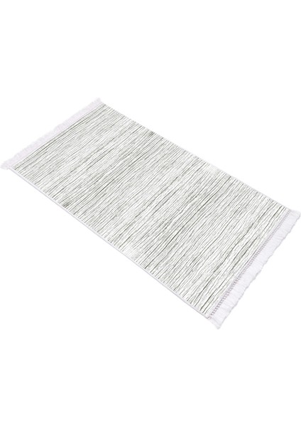 Inci Dijital Saçaklı Yıkanabilir Kaymaz Taban Halı 1910 Gri modelleri